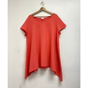 Bryn Walker Pacific Cotton Charlie Asymmetrical Lagenlook Short Sleeve Top XL